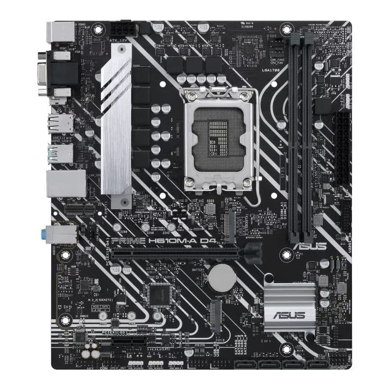 Asustek ASUS PRIME H610M-A D4-CSM S1700/DDR4/DP-HDMI-VGA/2xM.2/µATX, aanzicht 1 van 1