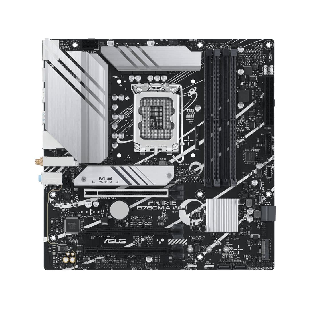 Asustek ASUS PRIME B760M-A WIFI S1700/DDR5/2xHDMI-1xDP/µATX Optional: 1x COM, 1x LPT