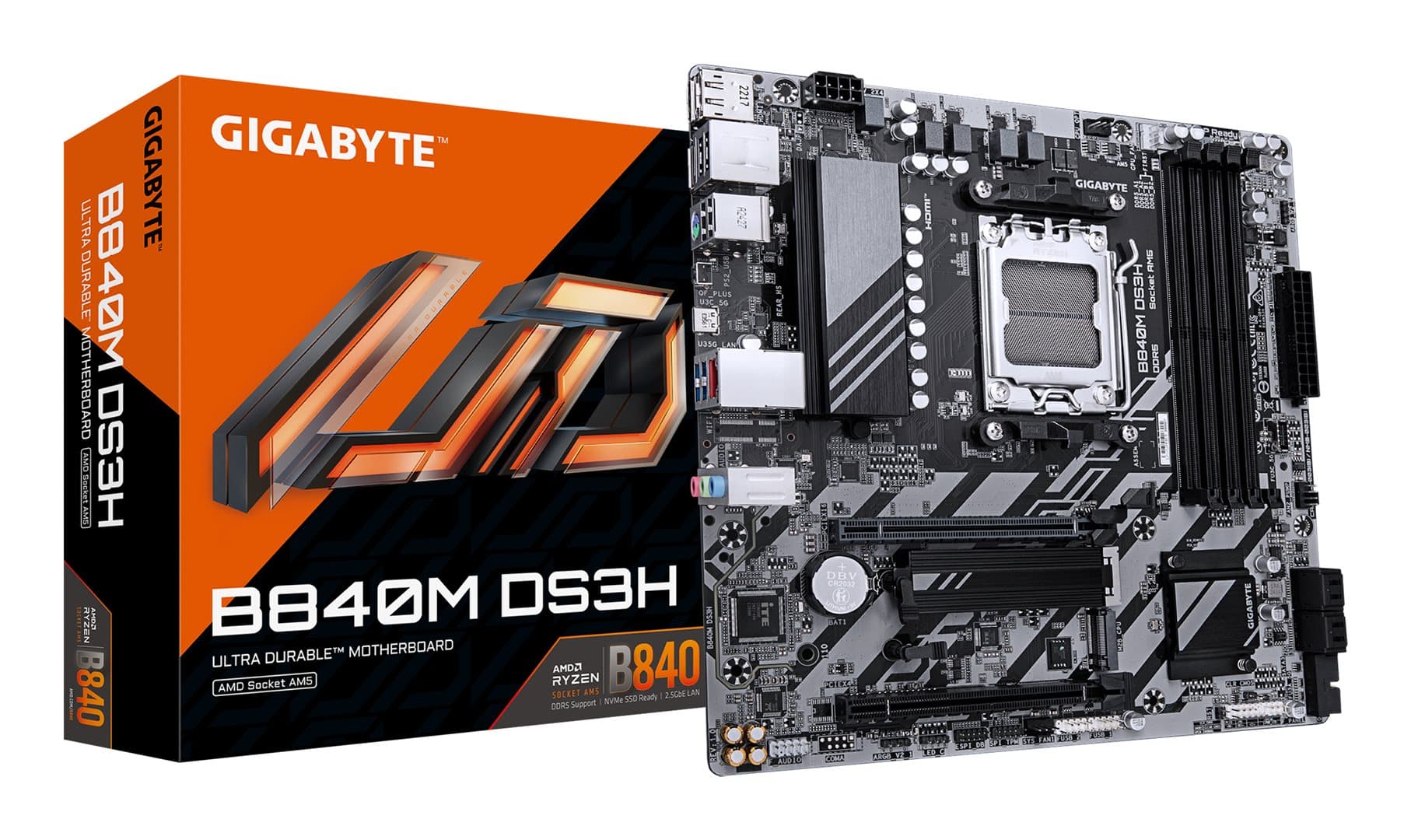 Gigabyte GIGA B840M DS3H Rev1.2 AM5/DDR5/µATX, aanzicht 1 van 1