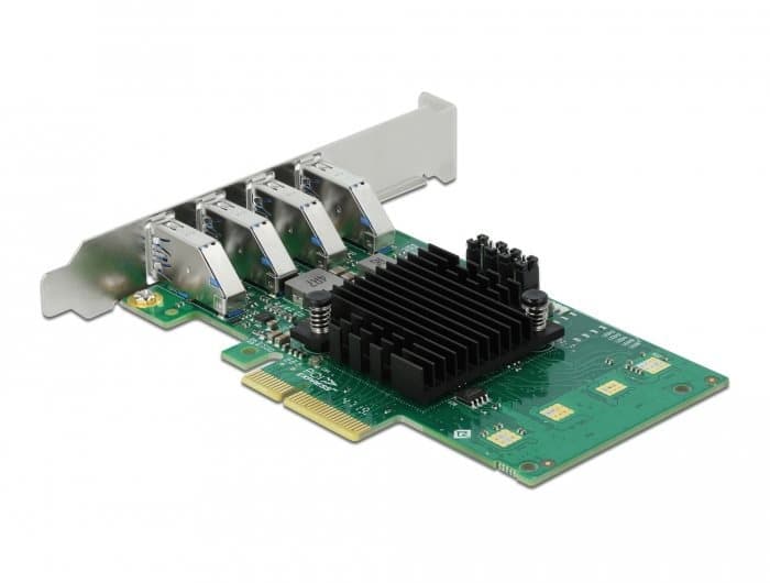 Delock PCIe x4 Karte zu 4 x extern USB 3.0 Typ-A Quad Channel+++, aanzicht 1 van 1