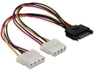 Delock Adapter SATA Strom 15-pin -> 2x 5.25" Strom, aanzicht 1 van 1