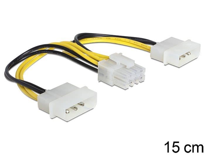 Delock ATX Stromadapter 2x 5.25" -> 8-pin (EPS), aanzicht 1 van 1