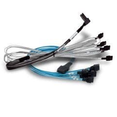 BROADCOM BC Kabel 1x SFF8654 x8 -> 2x SFF8643 x4 SAS/SATA intern 1m Kabel SlimSAS -> MiniSASHD für SAS/SATA Laufwerke