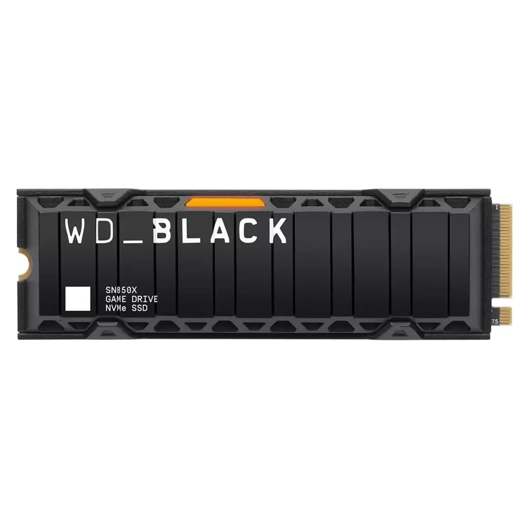 Western Digital WD SSD M.2 (2280) 1TB Black SN850X w/ Heatsink PCIe 4.0/NVMe (Di), aanzicht 1 van 1