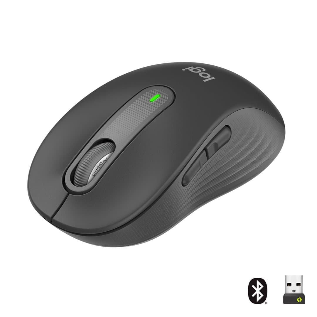 Logitech Mouse M650 SIGNATURE WL (RIGHT) BOLT graphite BT für kleine und mittelgroße Hände (<17,5 - 19,0 cm), aanzicht 1 van 1