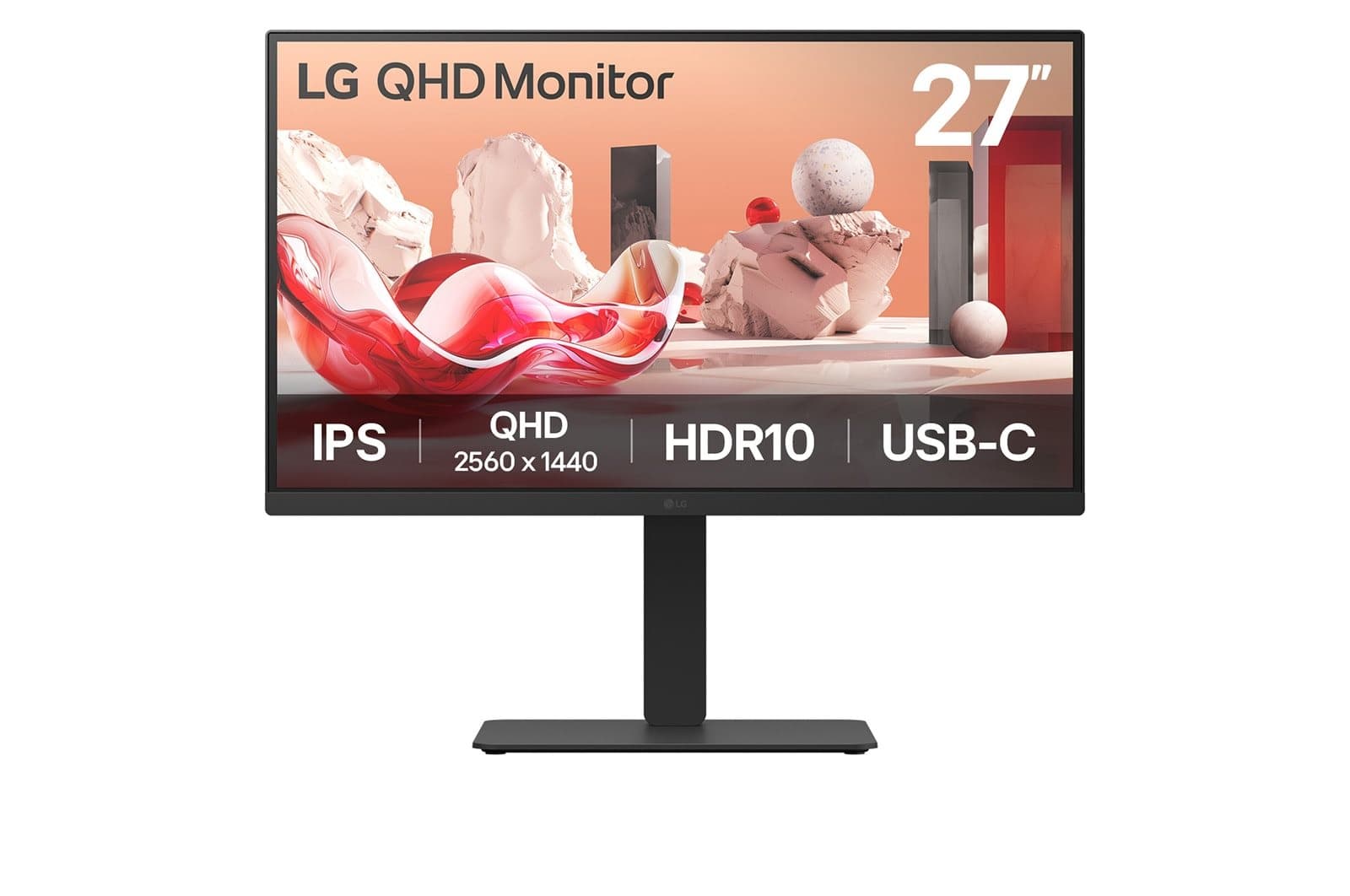 LG Electronics LG LCD 27BA75QB-B 27" black USB-C, KVM, Daisy Chain,RJ45, aanzicht 1 van 1