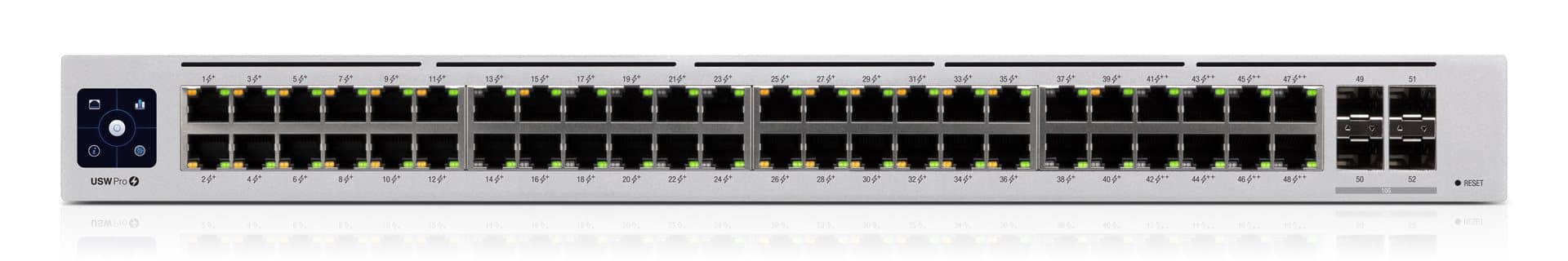 Switch UniFi 48xRJ45 GBit/4xSFP+ Managed PoE+ 600W Gen2 19" Rack-Mountable, 1,3" Touchscreen, aanzicht 1 van 1
