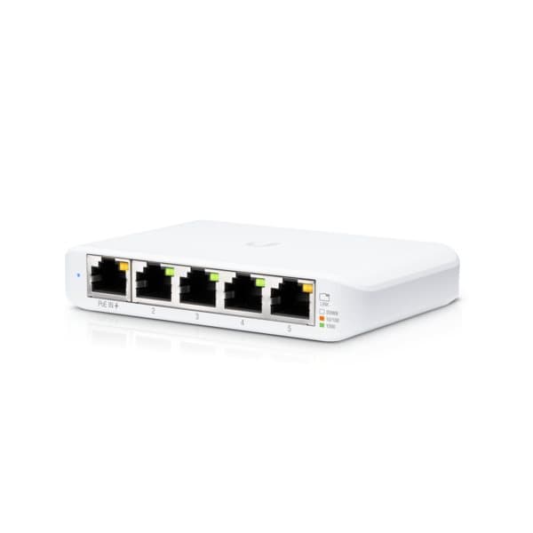 Switch UniFi 5xRJ45 GBit Compact (inkl. NT) Powered by 802.3af/at PoE or USB Type C, Fanless, aanzicht 1 van 1