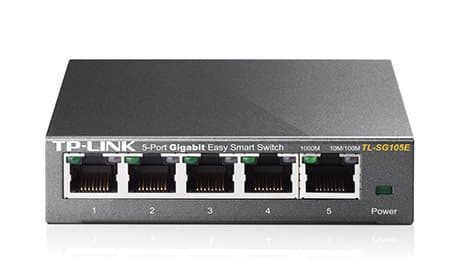 TP-LINK Switch TL-SG105E 5xGBit Managed Metallgehäuse, aanzicht 1 van 1