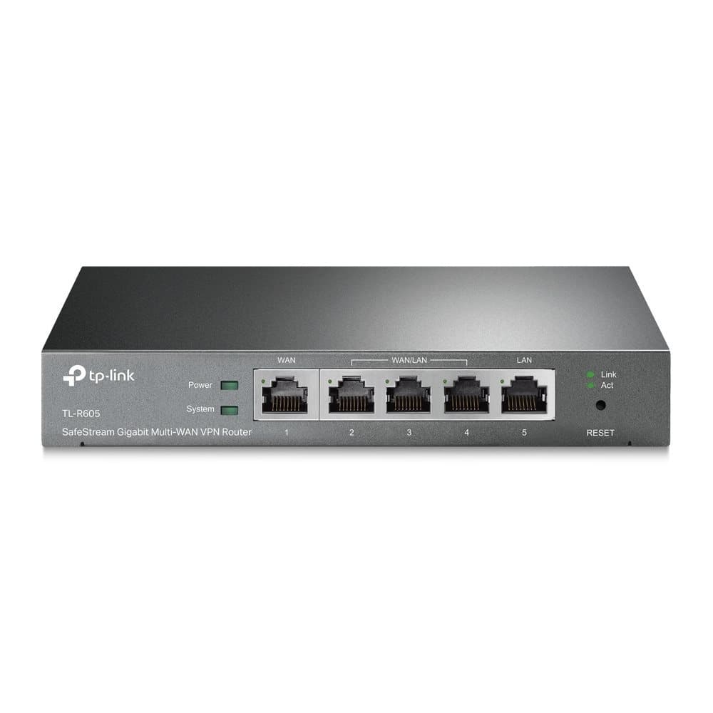 TP-LINK 5 Port Gigabit Multi-WAN Router (bis 4xWAN) Up to 20 IPsec VPN T., 16 PPTP/L2TP VPN T., 16 Ope