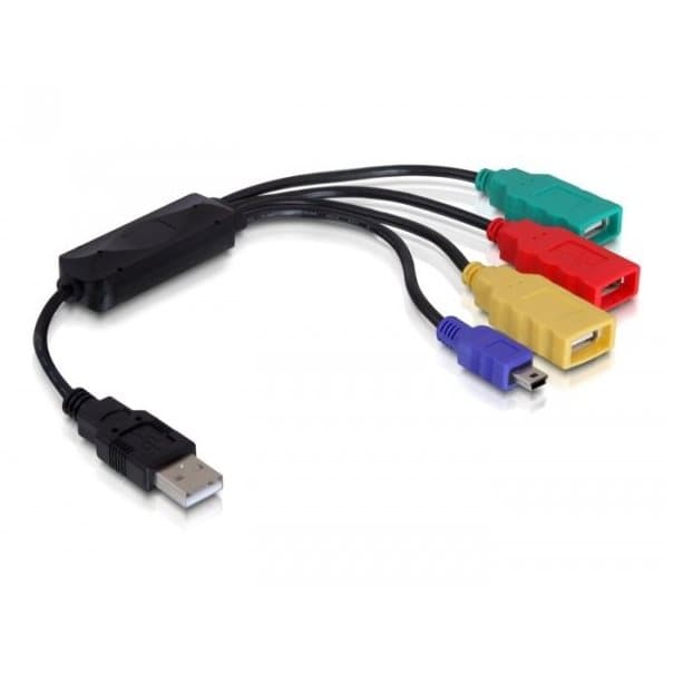 Delock USB 2.0 External 4-Port Cable Hub, aanzicht 1 van 1