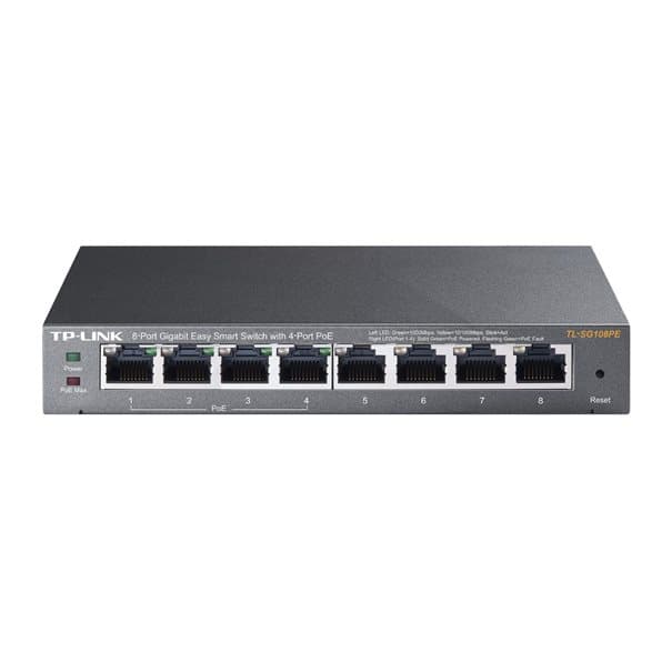 TP-LINK Switch TL-SG108PE 8xGBit (4x PoE+ / 64W) Managed, aanzicht 1 van 1